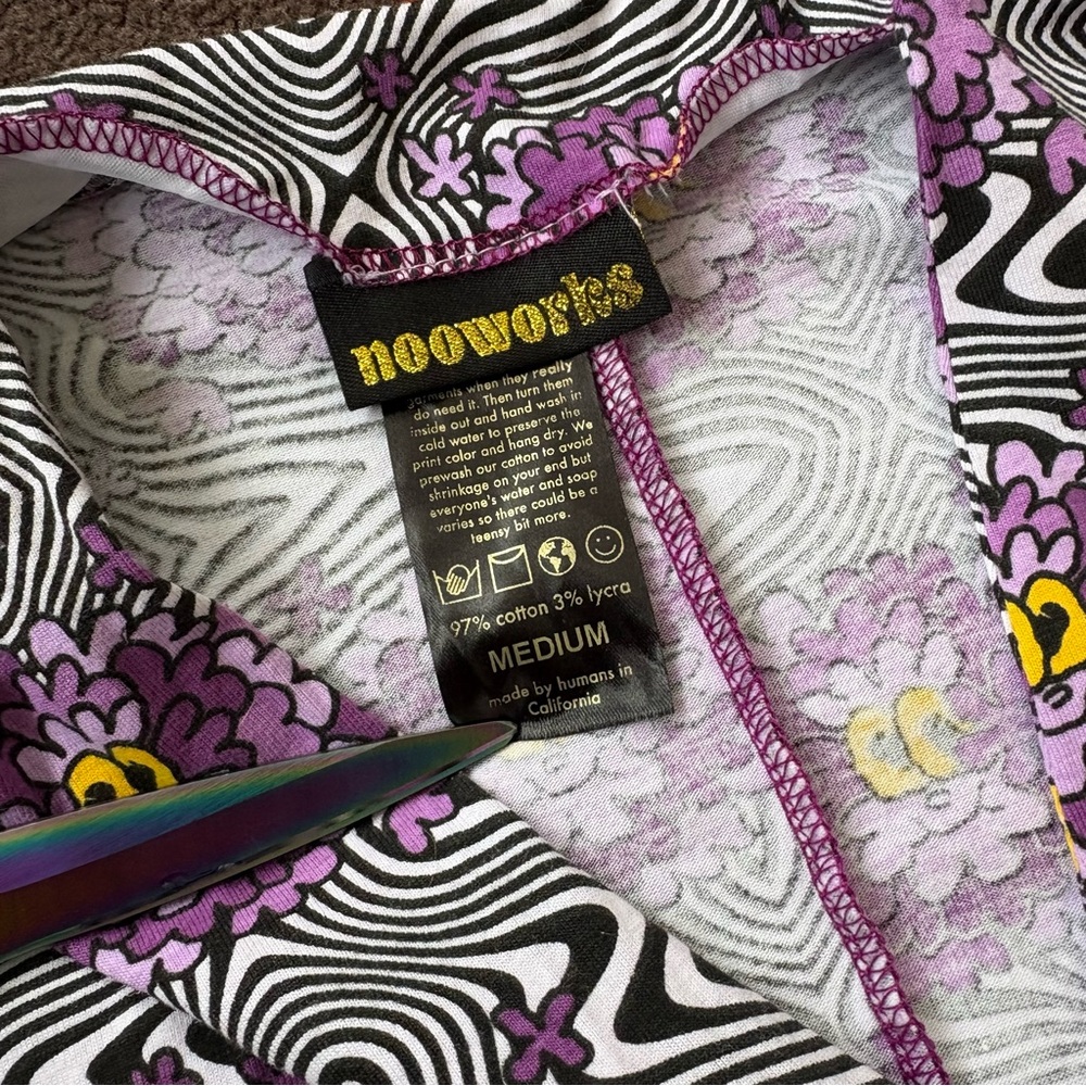Nooworks Purple and Black Patterned Midi Dress - Picture 3 of 5